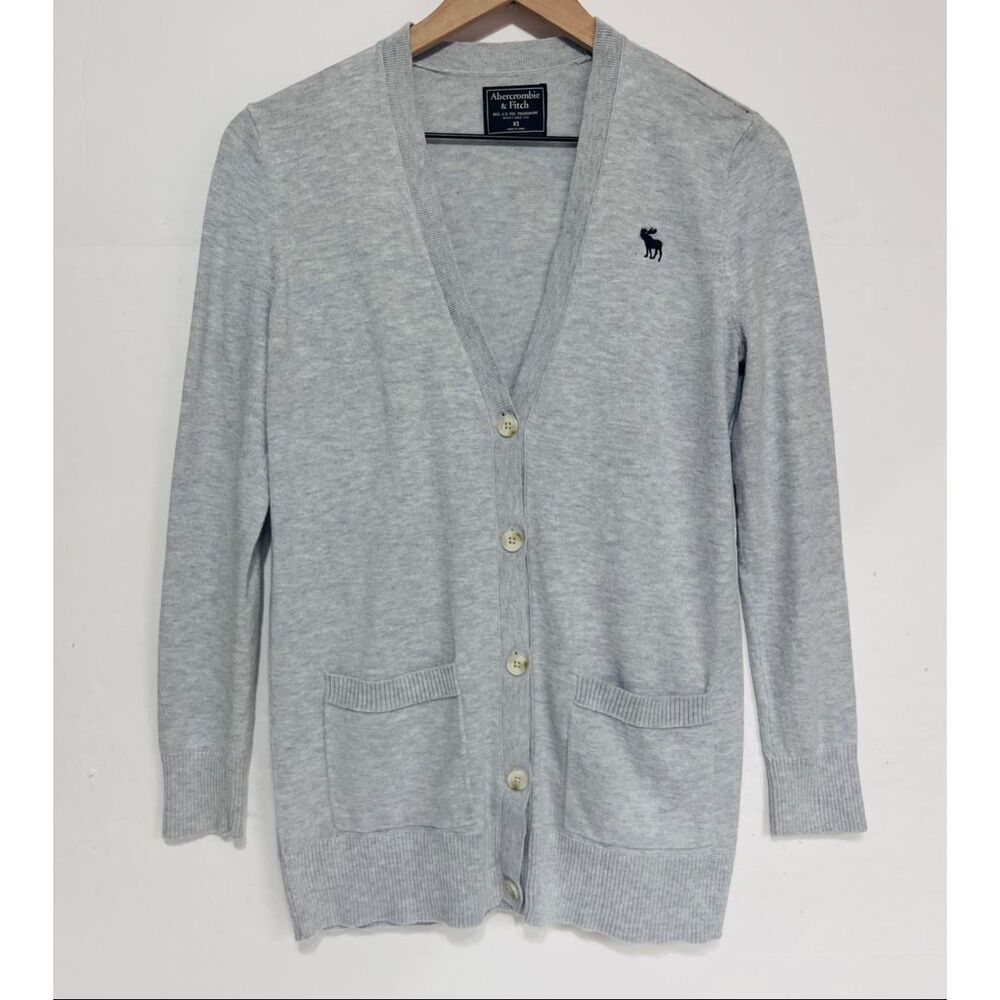 Abercrombie & Fitch Light Gray Cardigan Sweater   Size XS